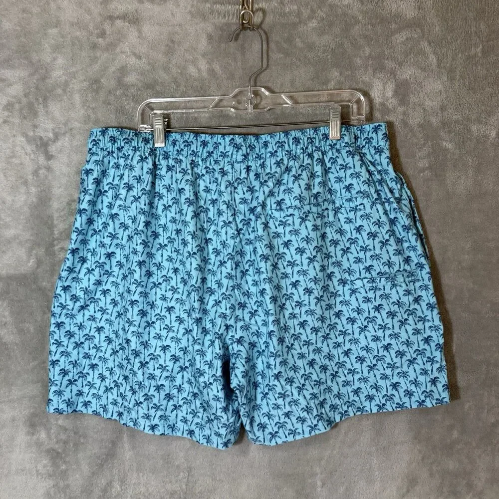 Huk Pursuit Shorts XXL Blue Tropical Palm Tree Fishing Swim Board Shorts Lined